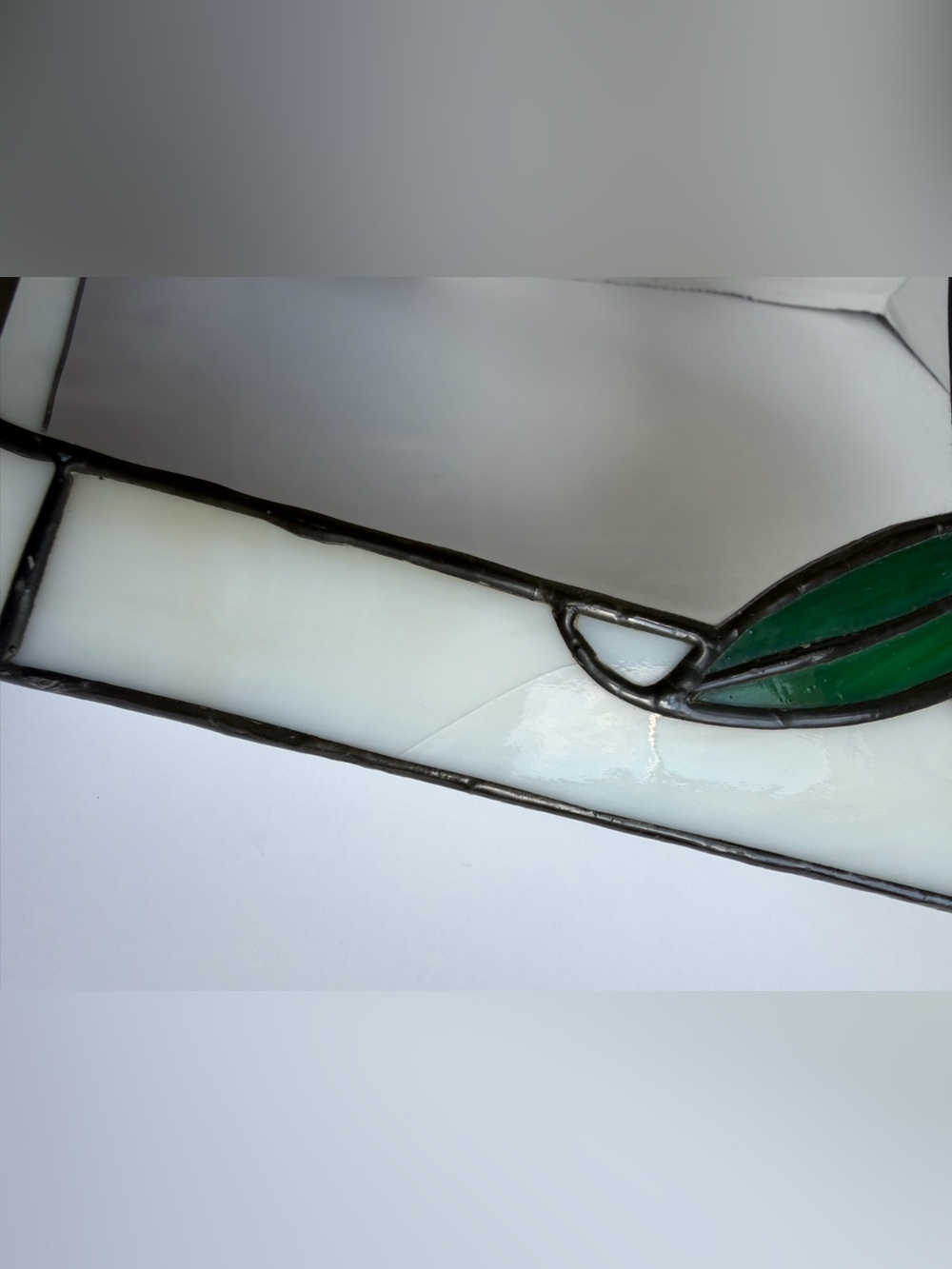 Stained Glass Tiffany Style Photo Frame 3x5 Lily Flower Floral White Yellow Vtg - Picture 9 of 13
